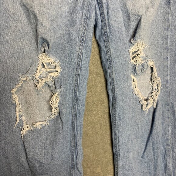 Forever 21 Women 90s Baggy Loose Destroyed High Rise Light Wash Denim Jeans 29 - Picture 4 of 11